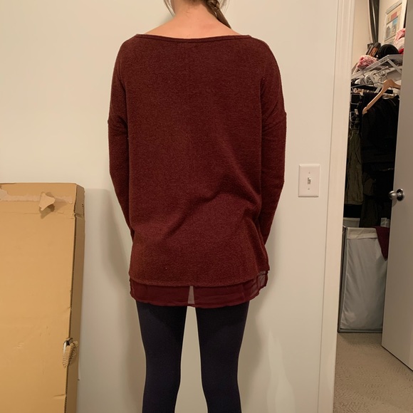 silence + noise red layered sweater - Picture 2 of 4